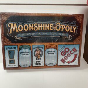 Moonshine-Opoly Monopoly game "a backwoodsy game with a recipe for fun"